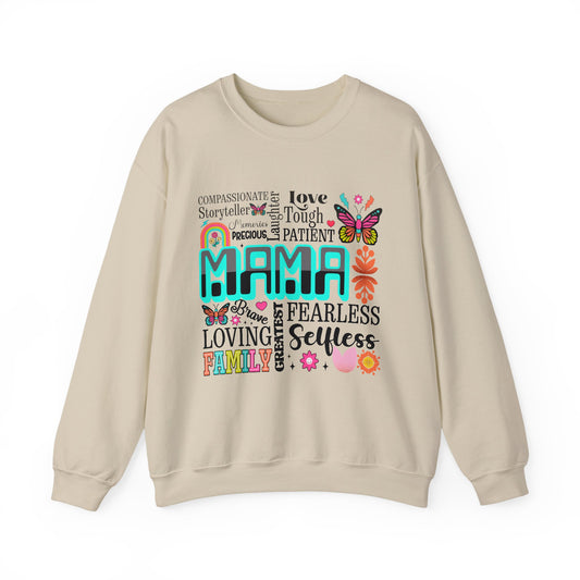 Mama Butterfly Crewneck Sweatshirt - Cozy Gift for Moms, Mother's Day, Family Gatherings, Birthdays, Everyday Wear